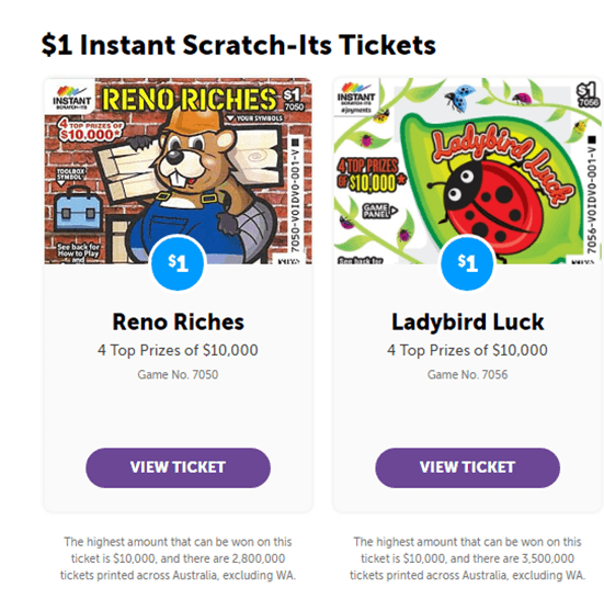 $1 instant scratch ticket