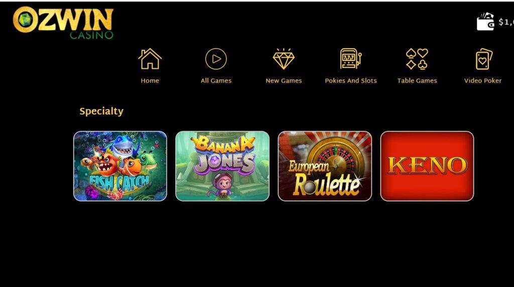 Ozwin Casino - Specialty Games