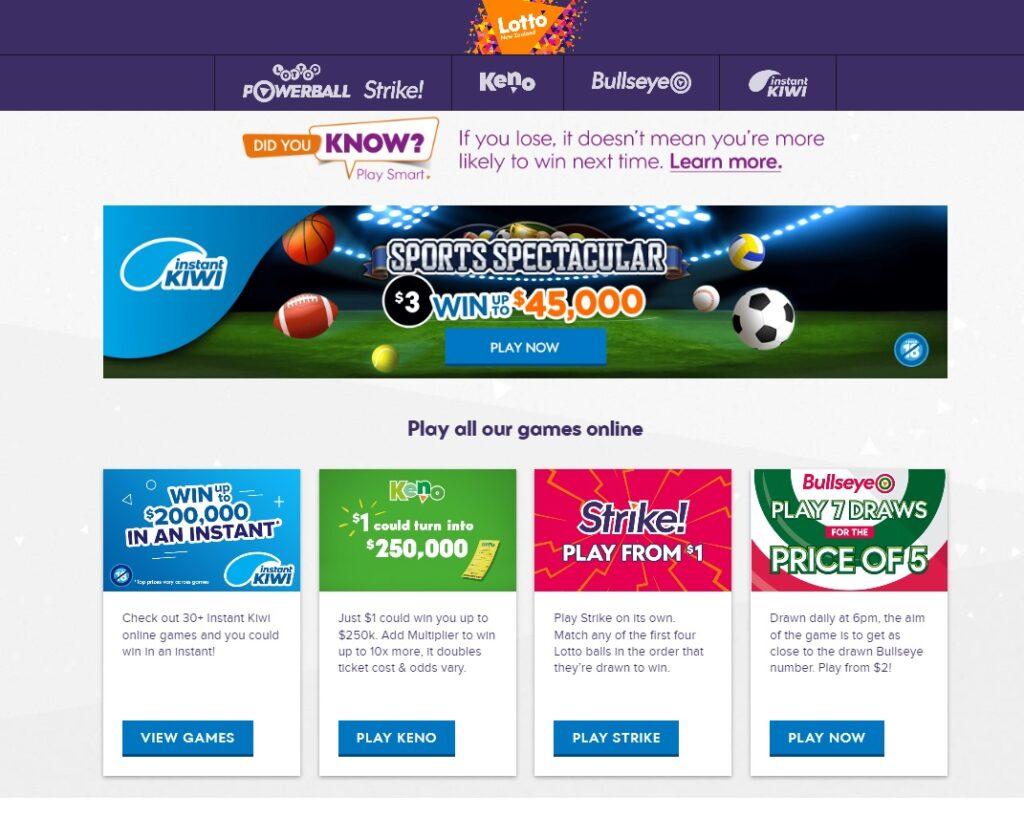 Play Lotteries online in NZ