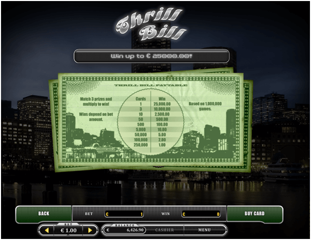 Thrill Bill scratchie game to play in real AUD