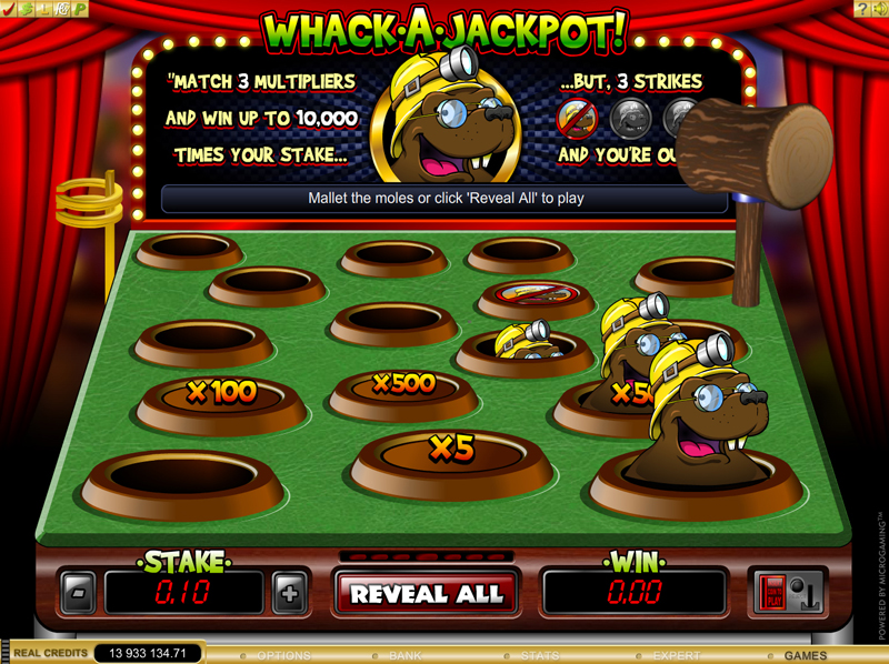 Whack A Jackpot game